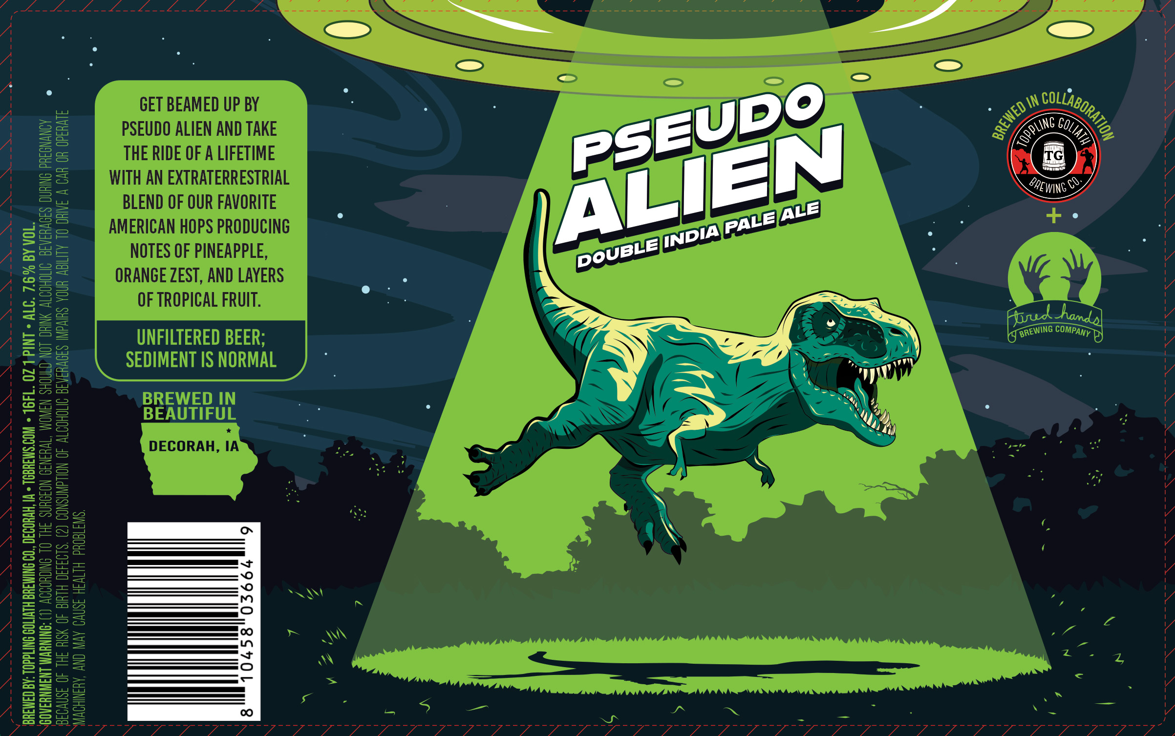 TABC label artwork for Pseudo Alien