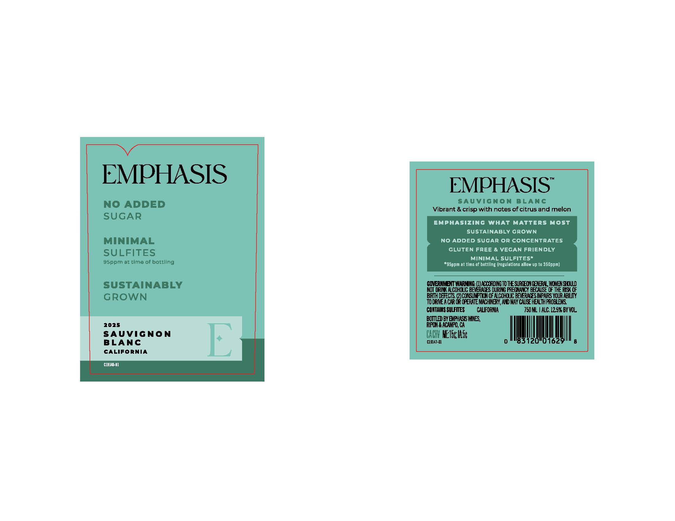 TABC label artwork for Emphasis- Sauvignon Blanc