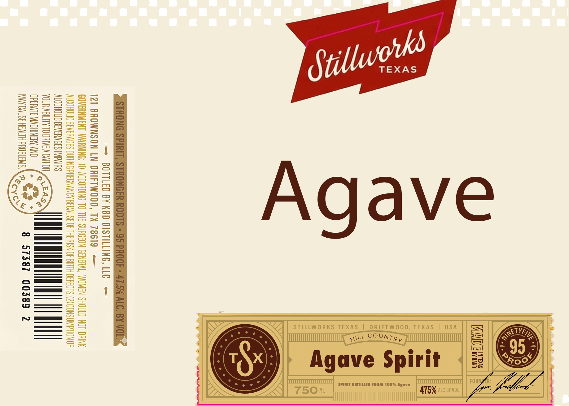 TABC label artwork for Stillworks Texas Agave Spirit