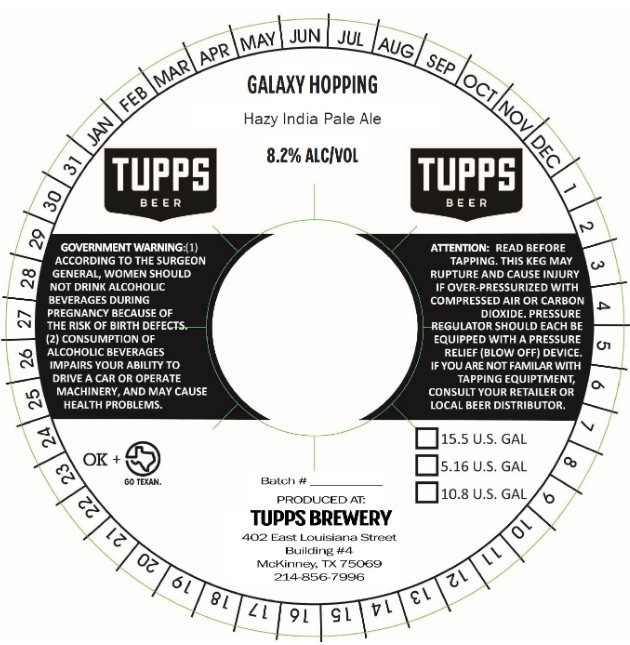 TABC label artwork for Galaxy Hopping