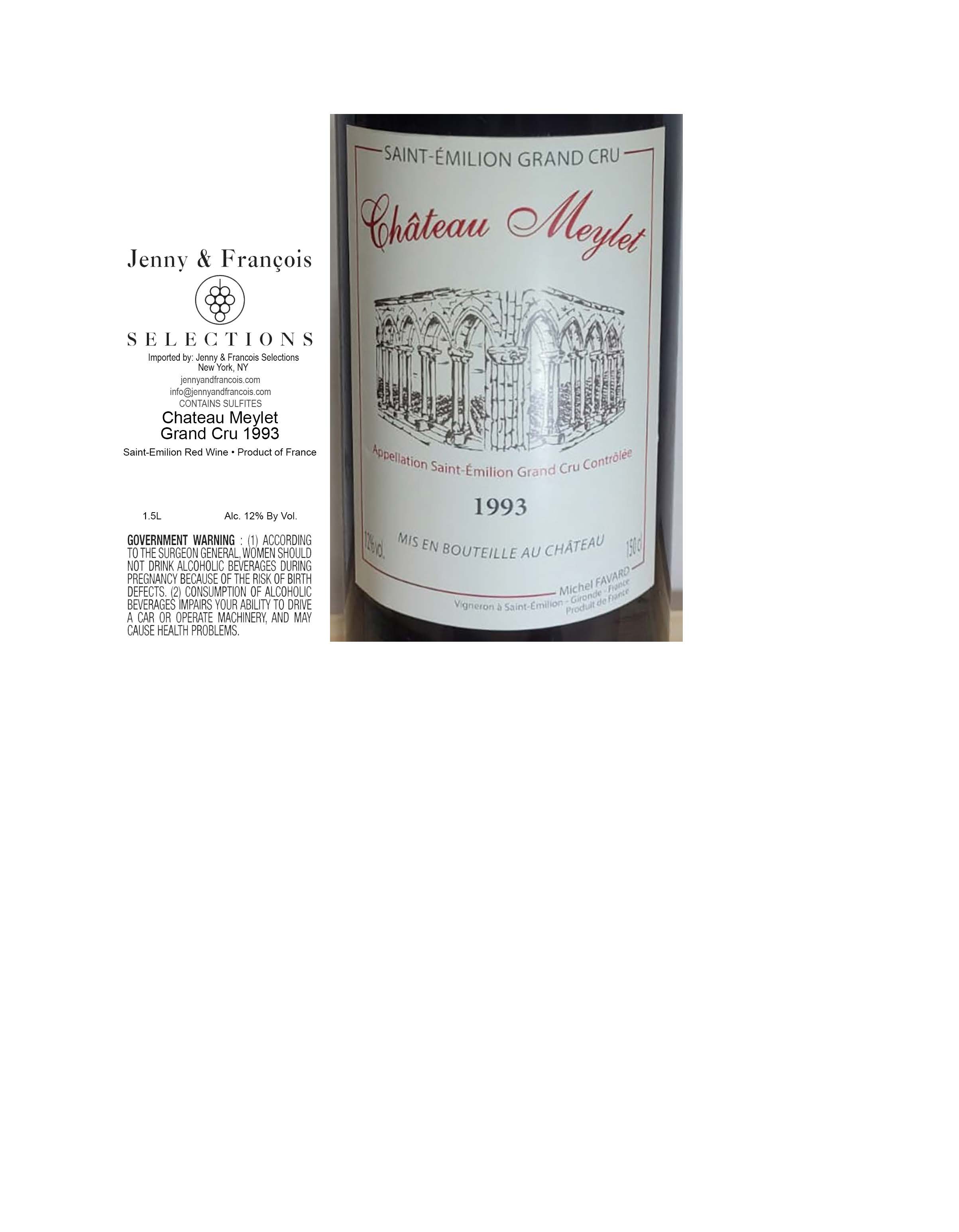 TABC label artwork for Chateau Meylet, Saint Emilion Grand Cru