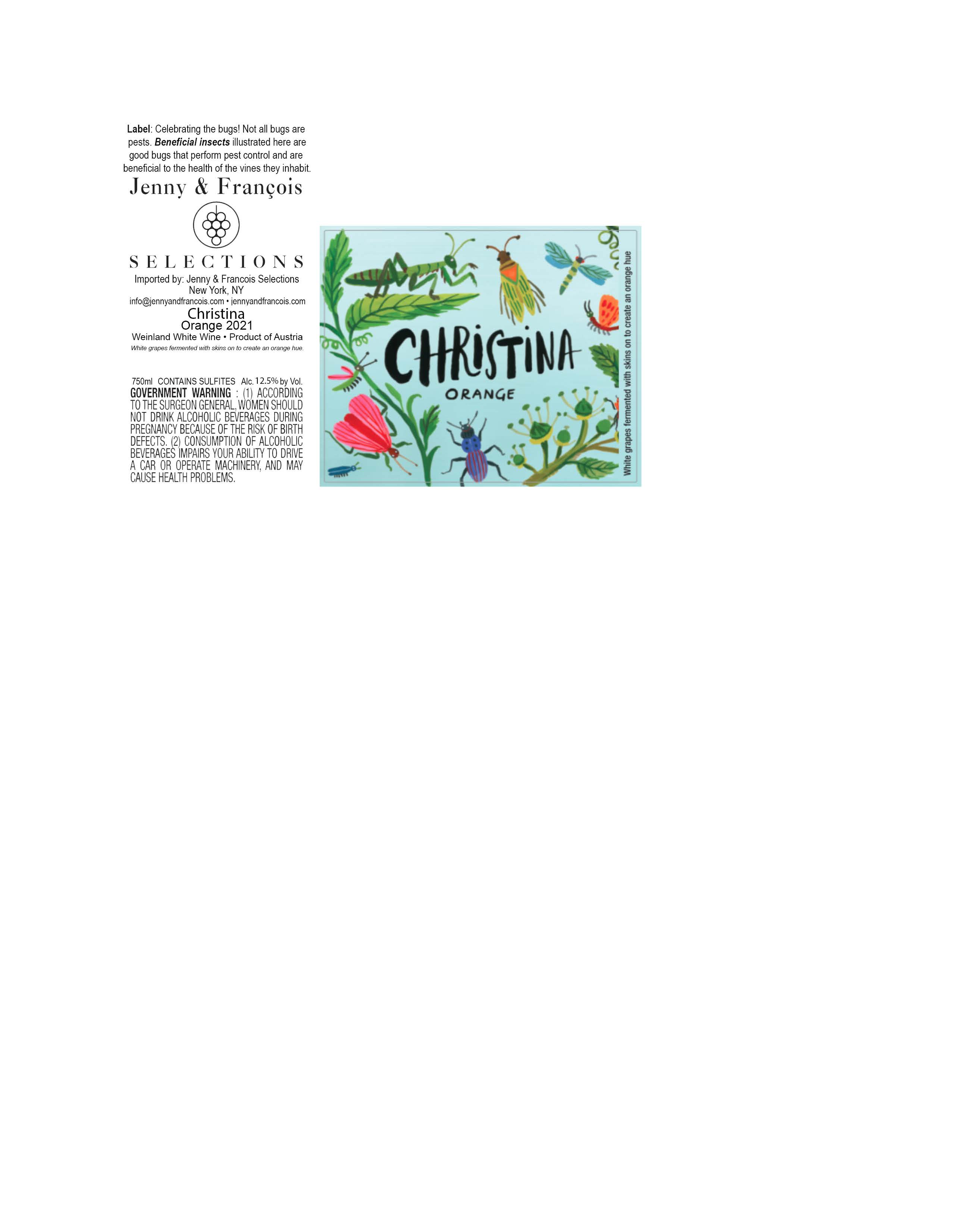 TABC label artwork for Christina, Orange 2024