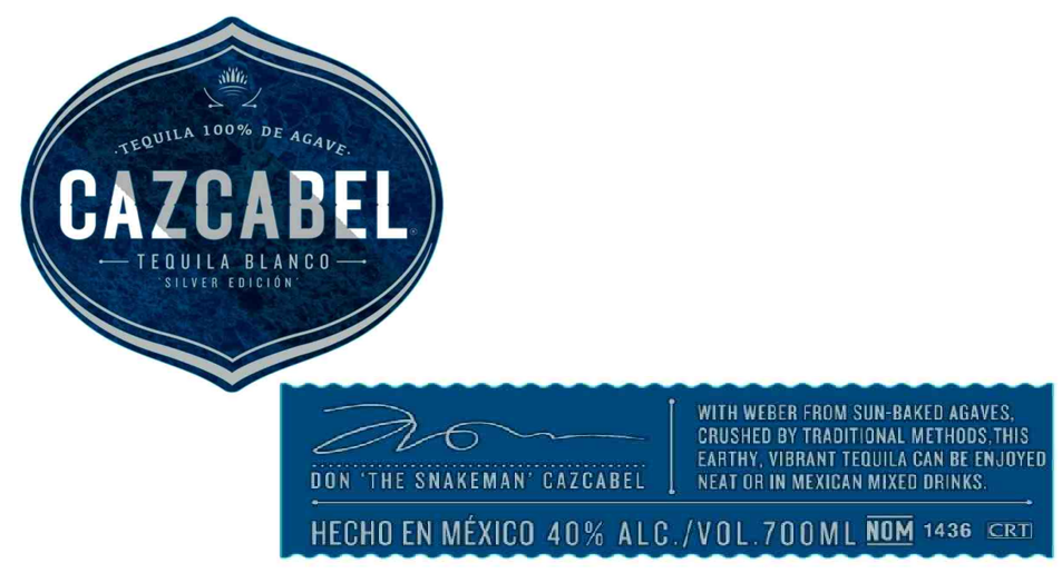 TABC label artwork for Cazcabel Blanco Tequila
