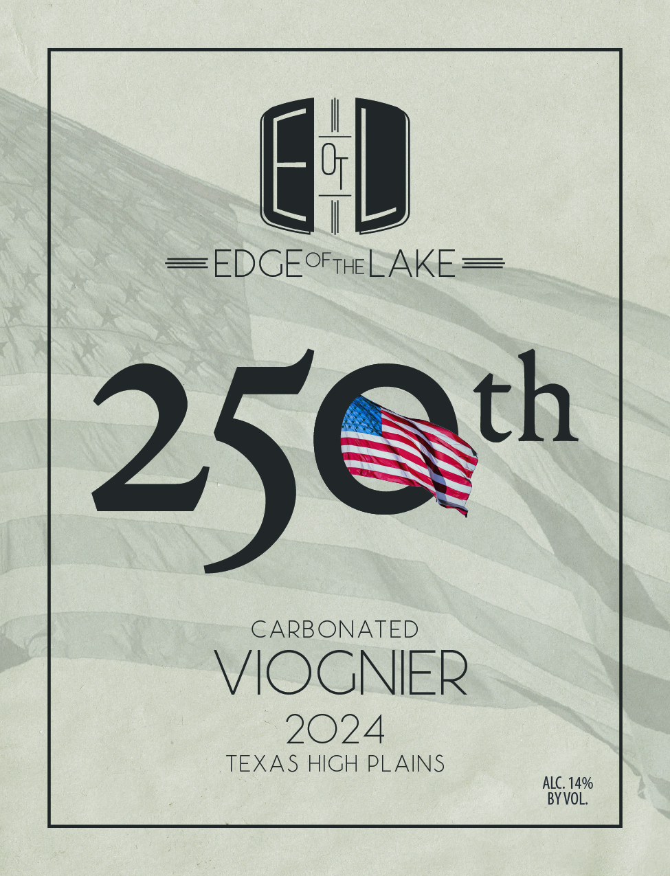 TABC label artwork for Carbonated Viognier 250th