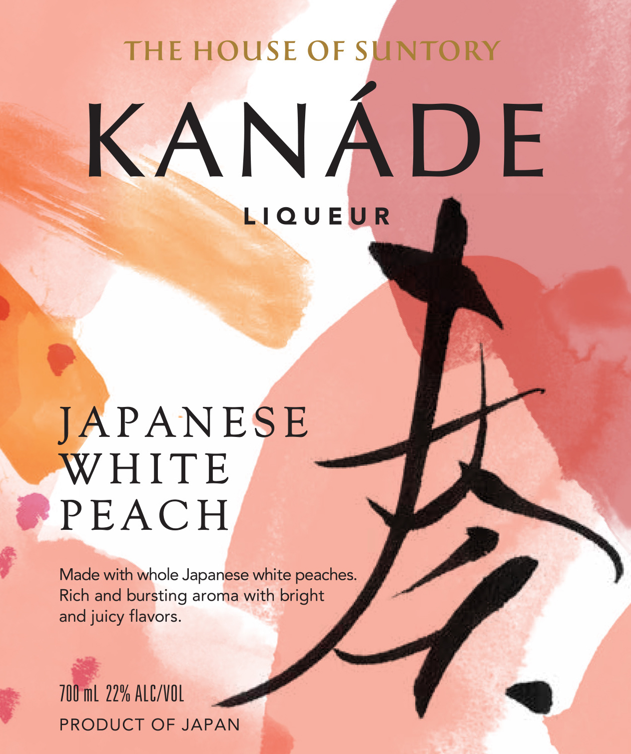 TABC label artwork for Kanade Japanese White Peach Liqueur