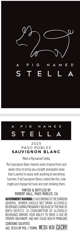 TABC label artwork for A PIG NAMED STELLA