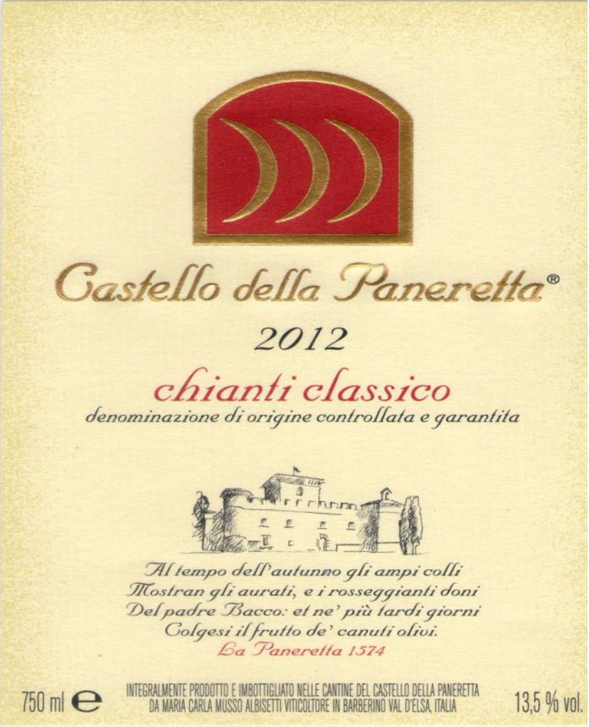 TABC label artwork for Castello Della Paneretta Chianti Classico