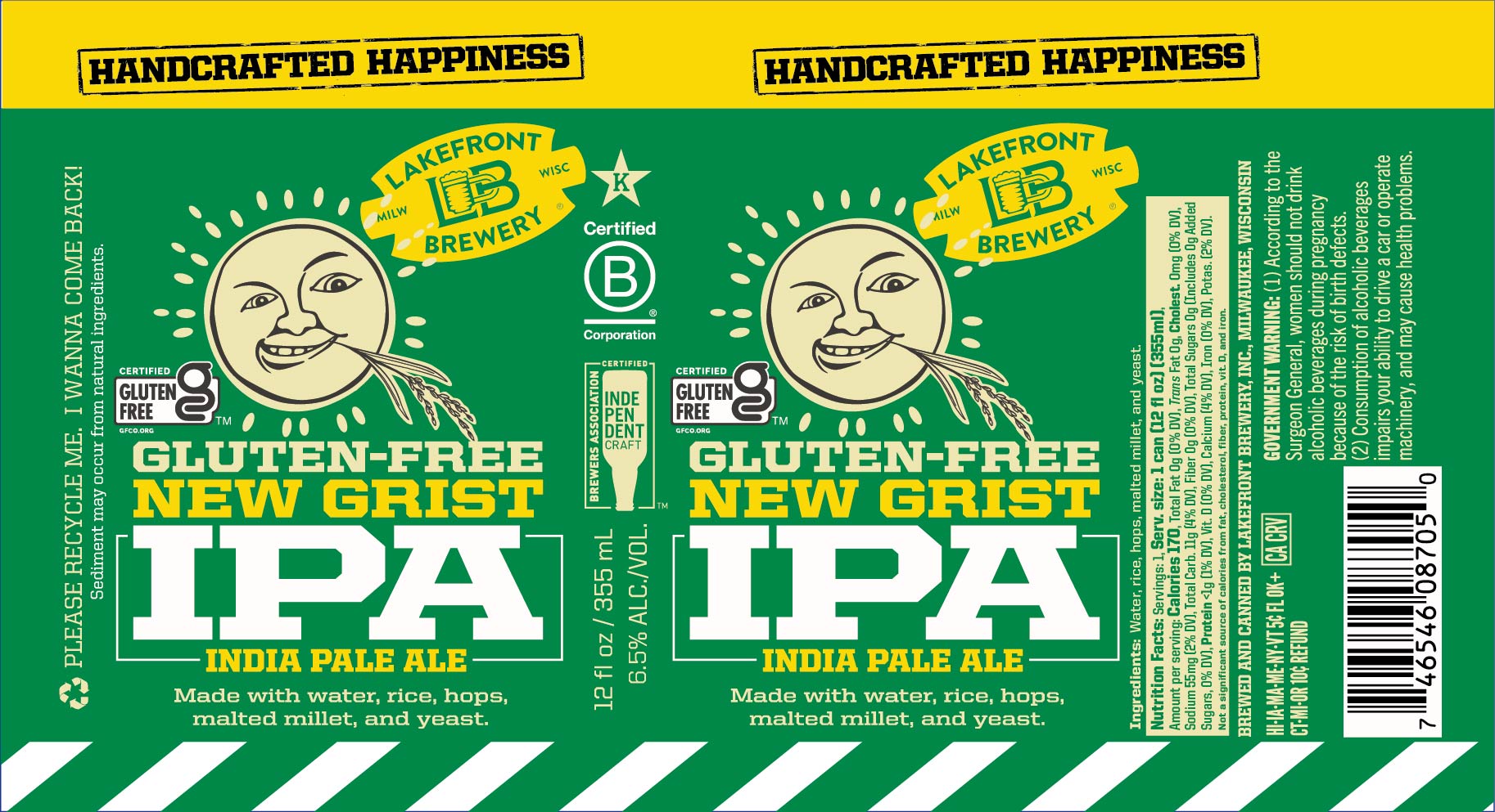 TABC label artwork for New Grist IPA