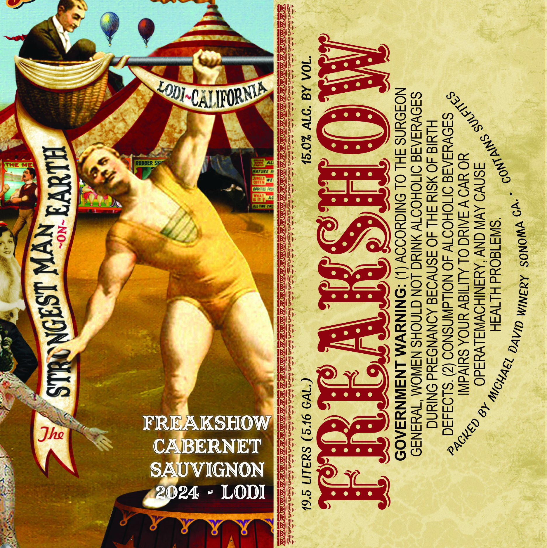 TABC label artwork for Freakshow Lodi Cabernet Sauvignon