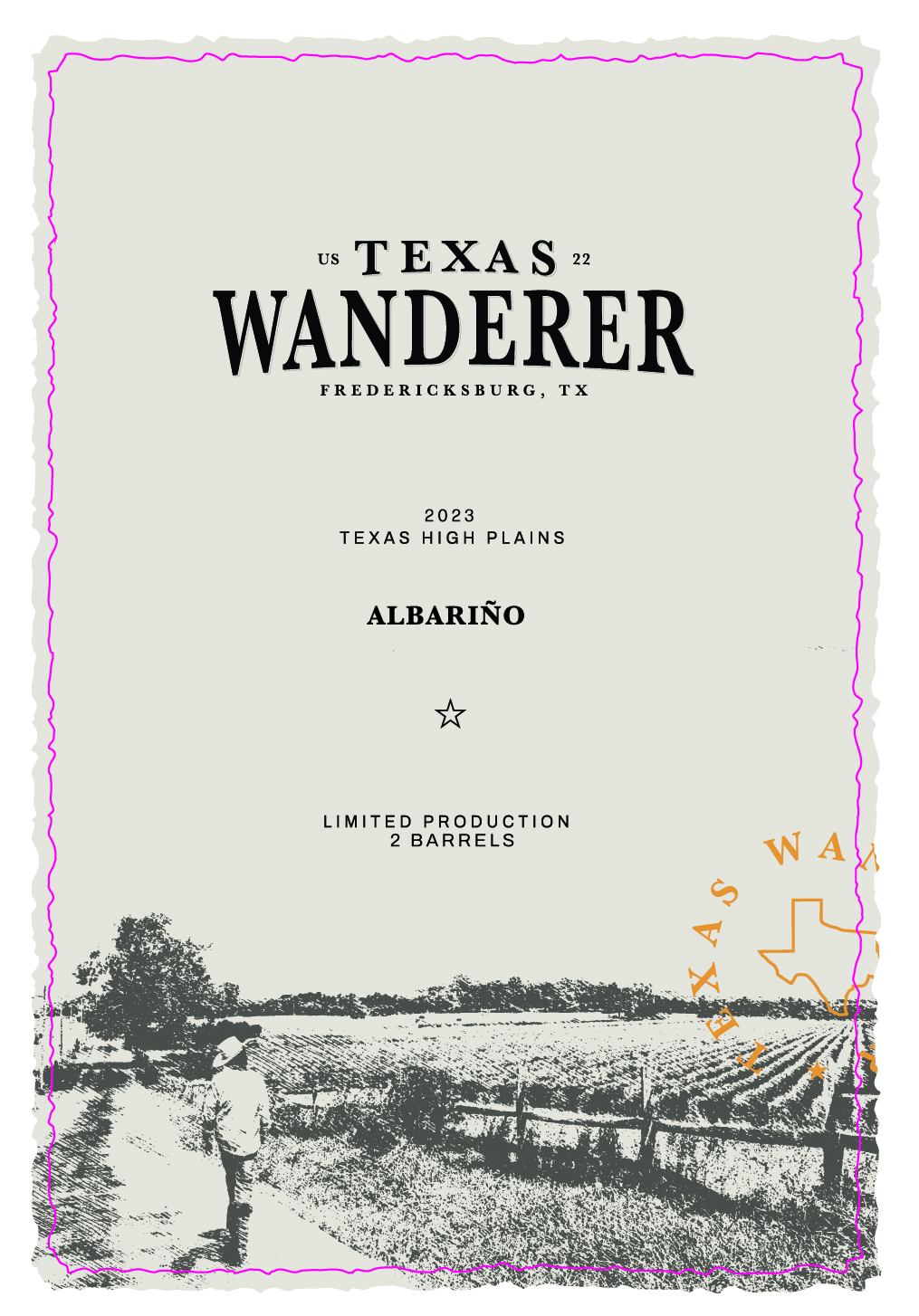 TABC label artwork for Texas Wanderer Wines Albarino
