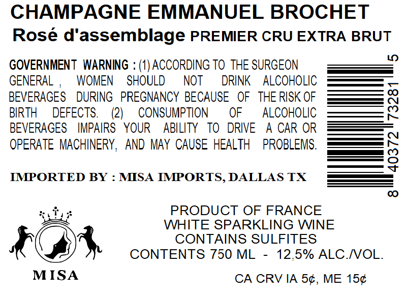 TABC label artwork for EMMANUEL BROCHET ROSE D'ASSEMBLAGE