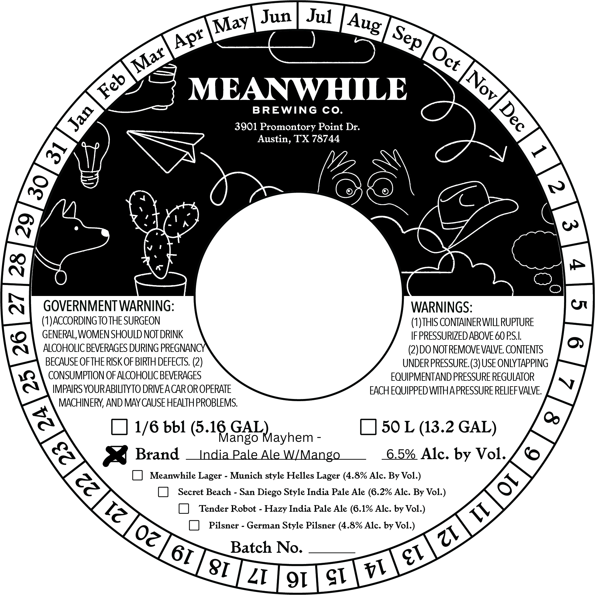 TABC label artwork for Mango Mayhem