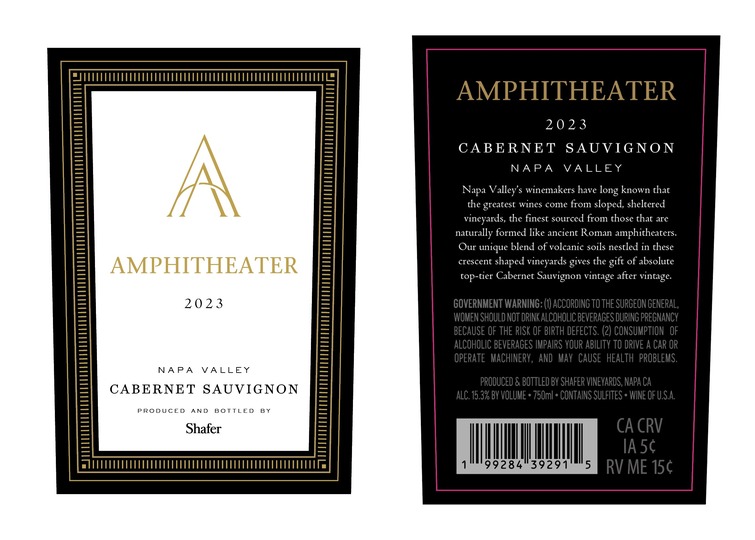 TABC label artwork for Amphitheater Cabernet Sauvignon by Shafer