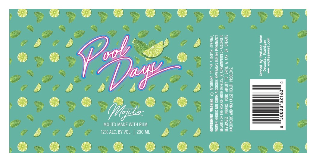 TABC label artwork for Pool Days Mojito