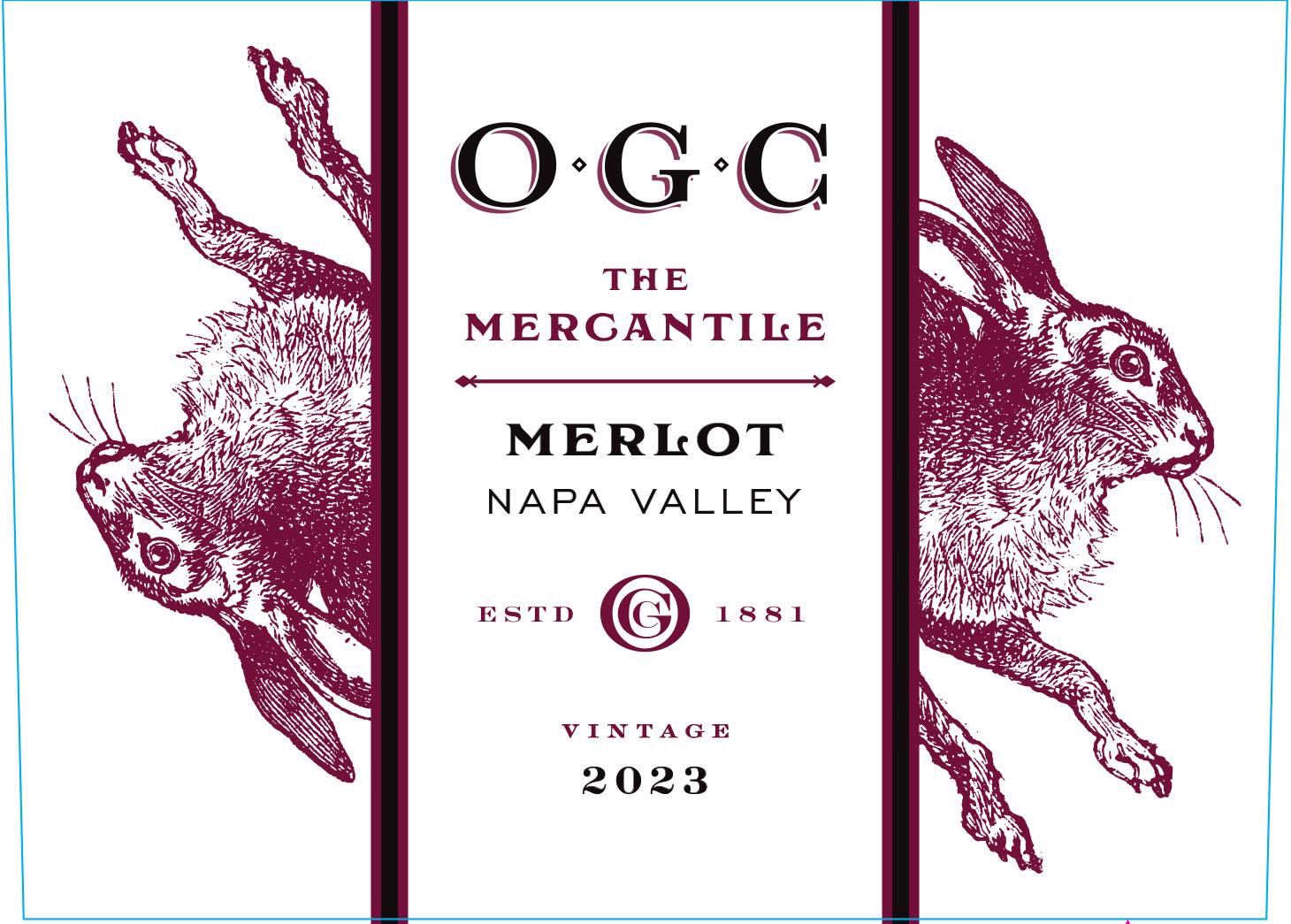 TABC label artwork for O.G.C. The Mercantile Merlot Napa Valley
