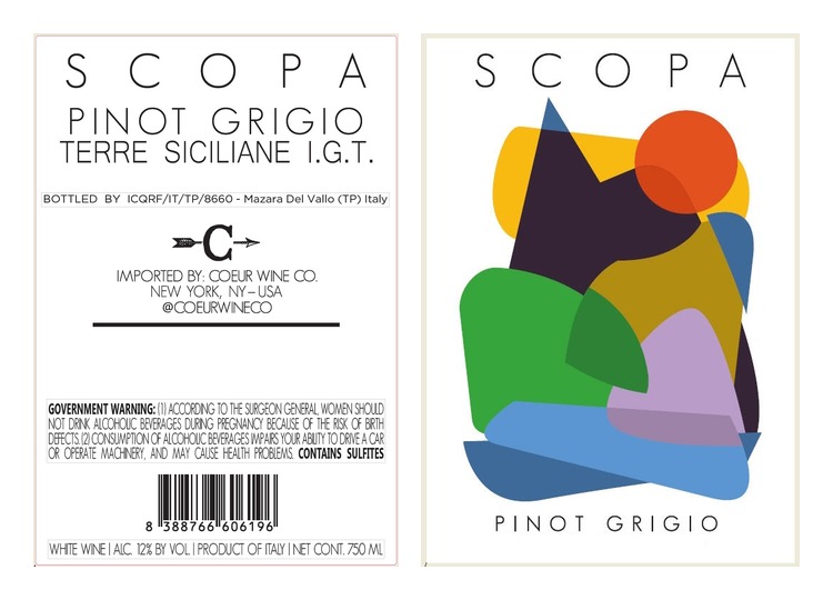 TABC label artwork for Scopa Pinot Grigio