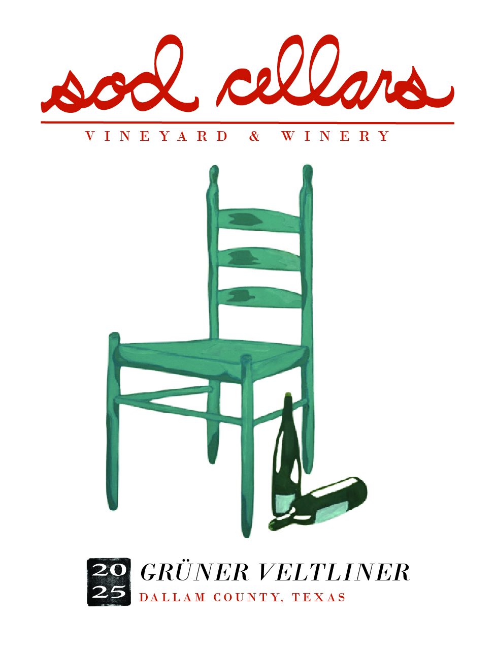 TABC label artwork for Sod Cellars 2025 Gruner Veltliner