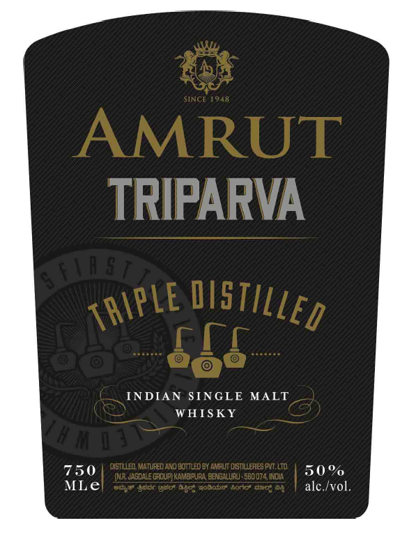 TABC label artwork for Amrut Triparva Single Malt Whisky