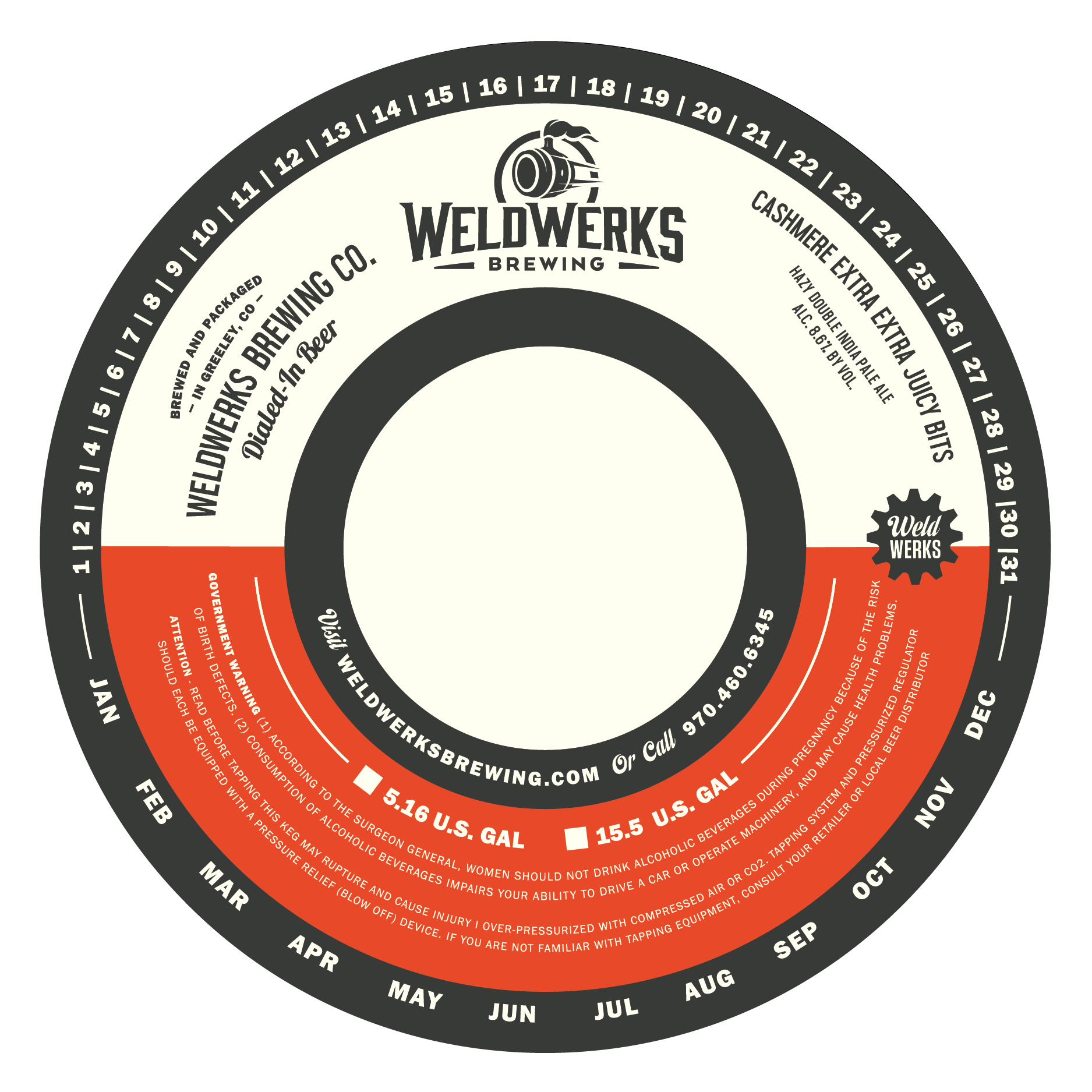 TABC label artwork for WELDWERKS CASHMERE EXTRA EXTRA JUICY BITS KEG