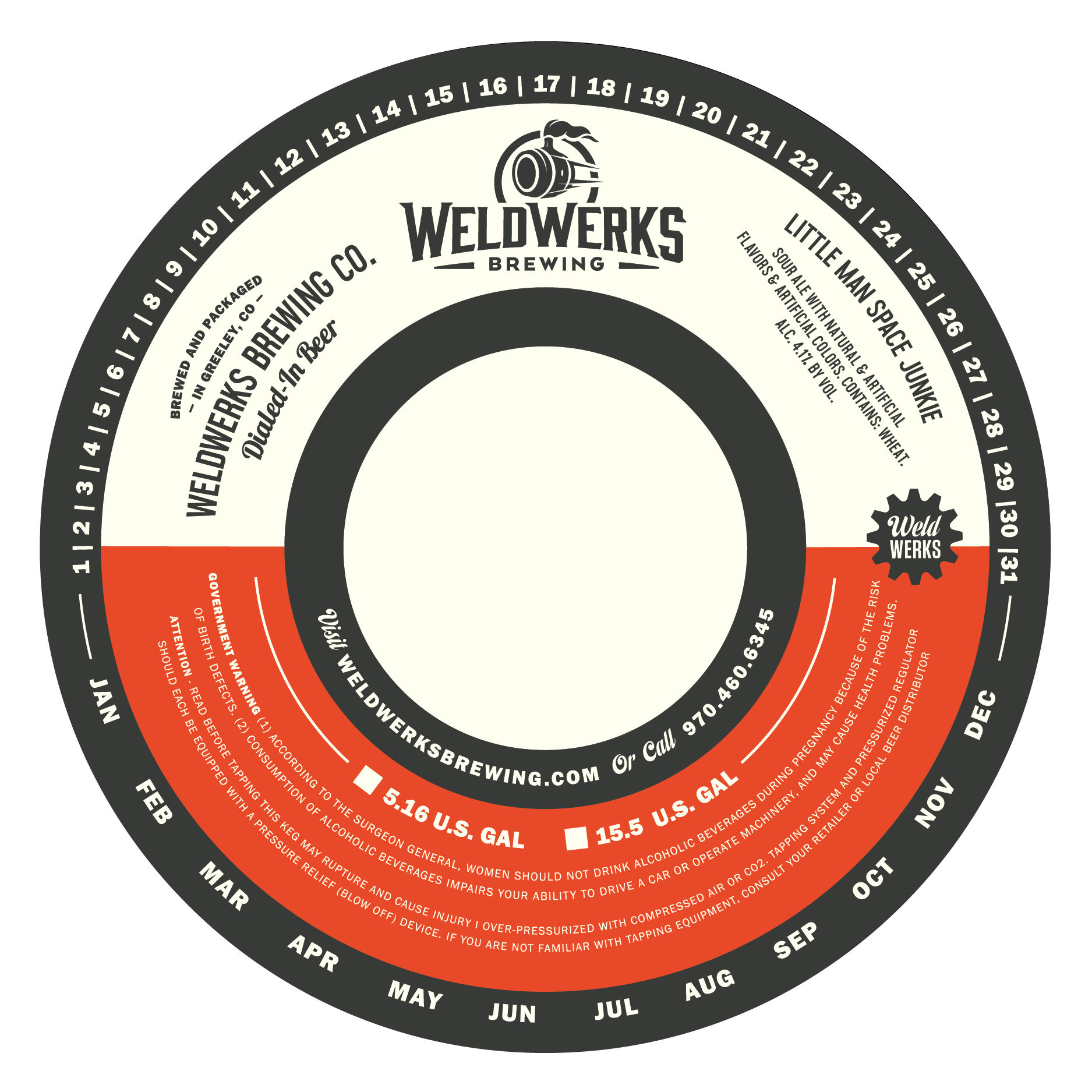 TABC label artwork for WELDWERKS LITTLE MAN SPACE JUNKIE KEG