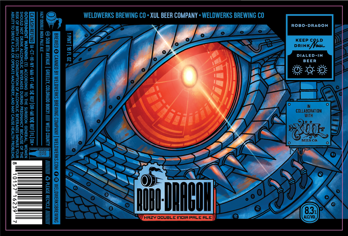 TABC label artwork for Robo-Dragon
