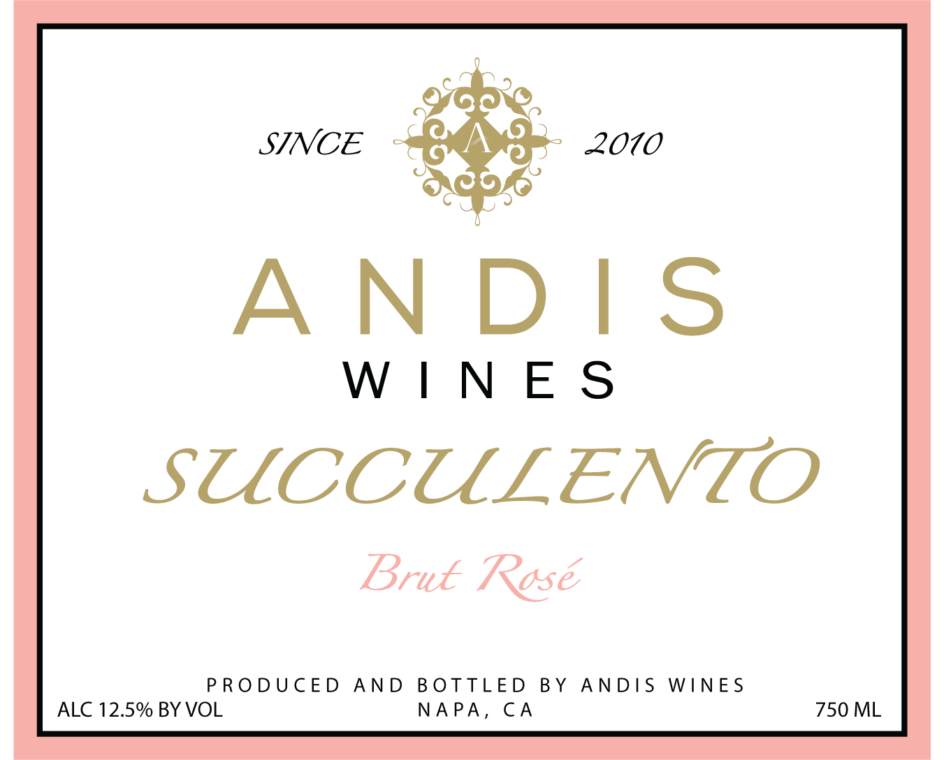 TABC label artwork for Andis Succulento Brut Rose