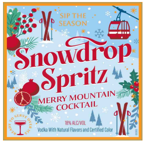 TABC label artwork for SIP THE SEASON SNOWDROP SPRITZ