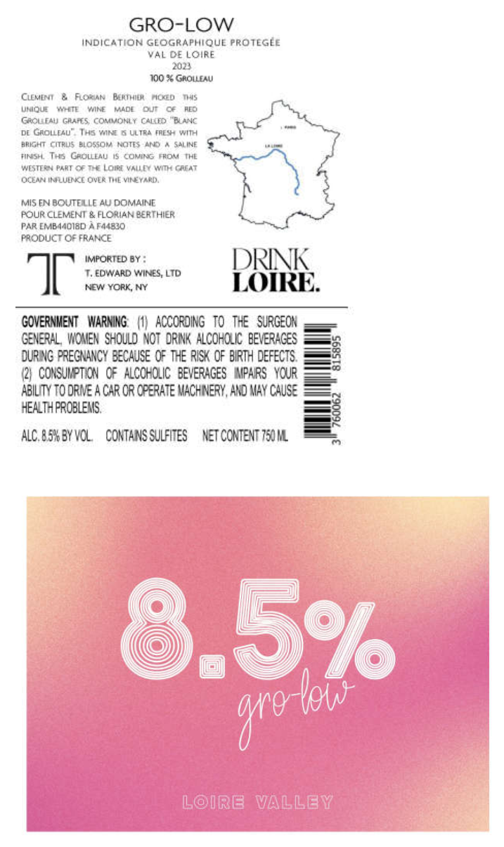 TABC label artwork for Clement & Florian Berthier Gro Low