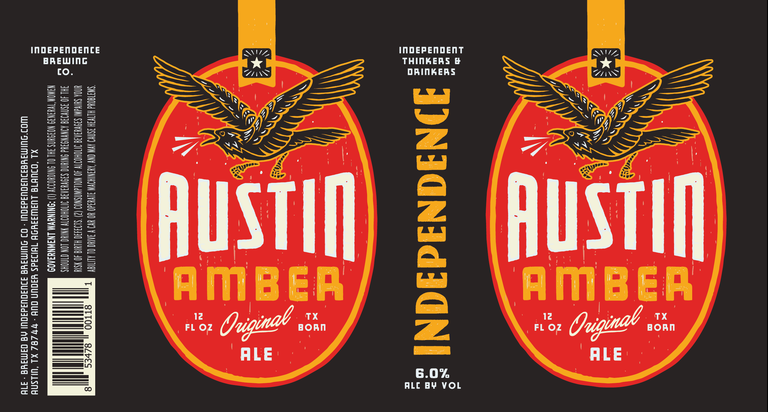 TABC label artwork for Austin Amber