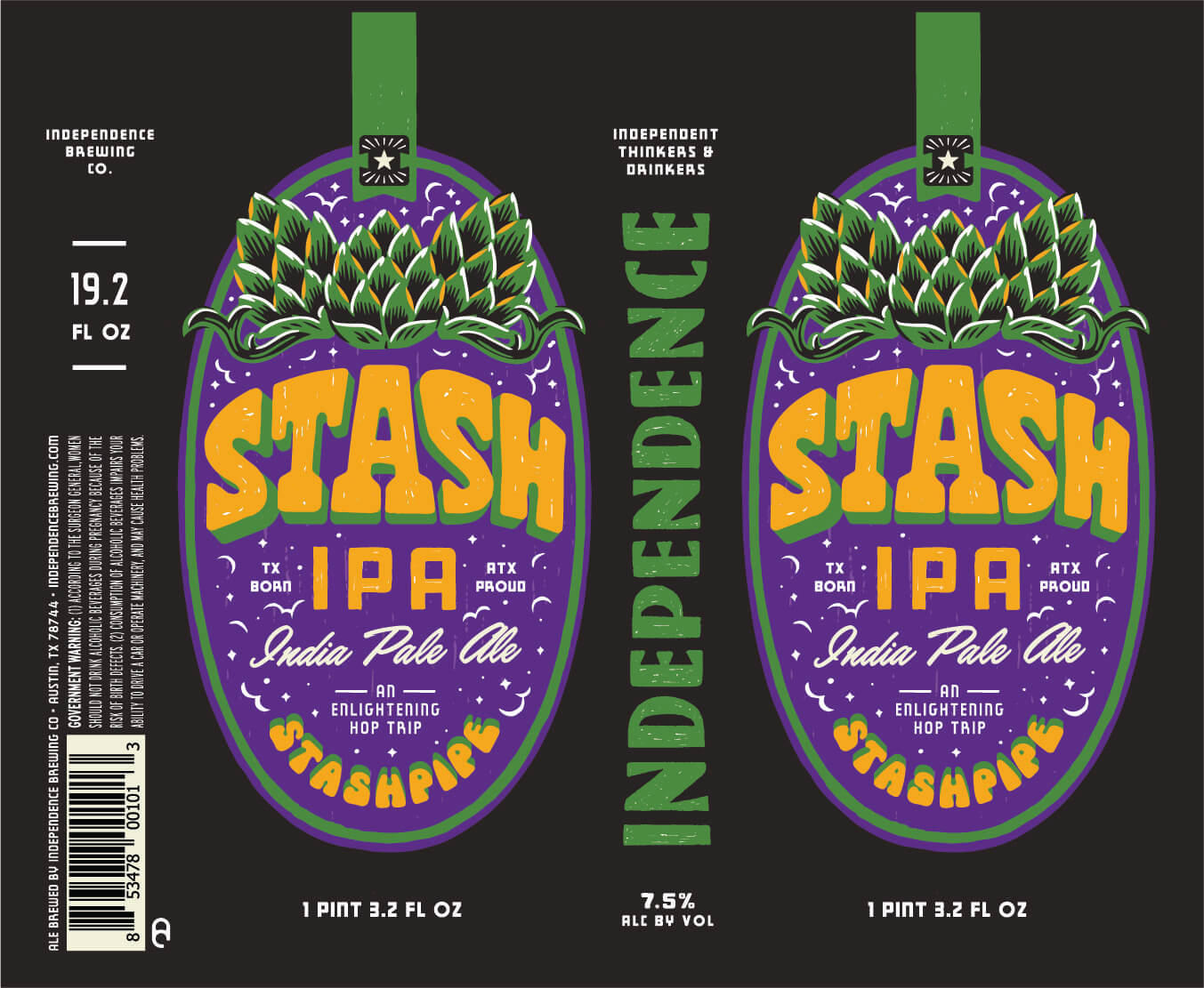 TABC label artwork for Stash IPA