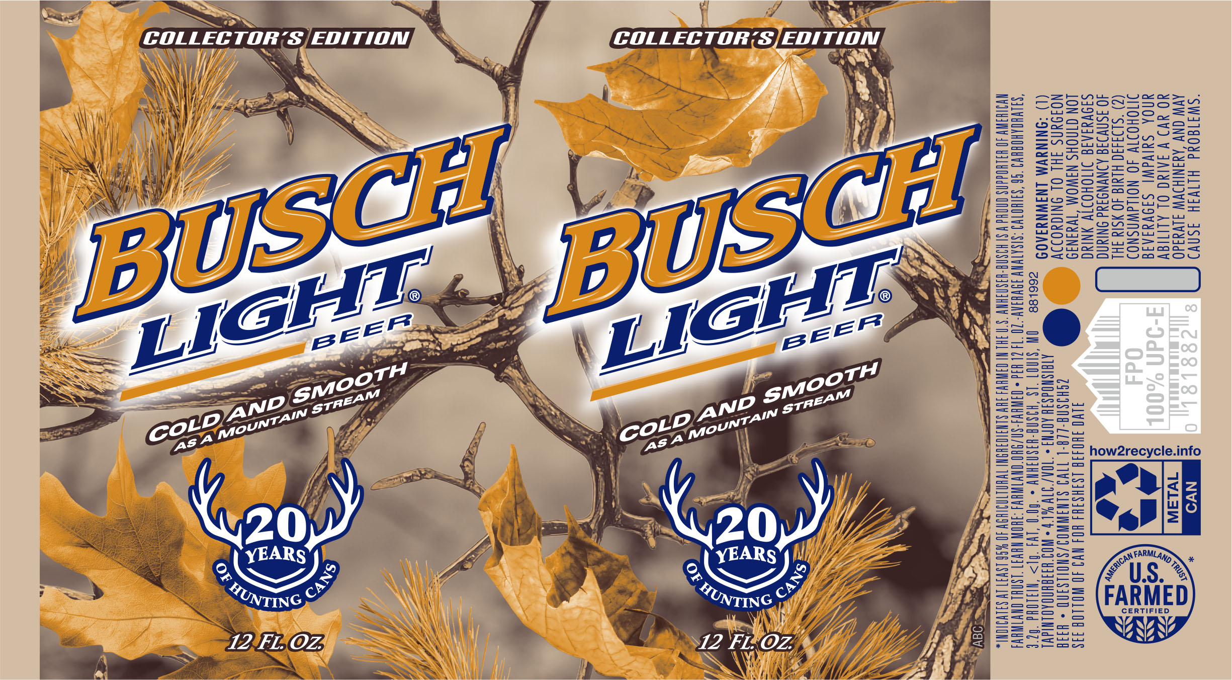 TABC label artwork for BUSCH LIGHT 2026 CAMO HUNTING LABEL