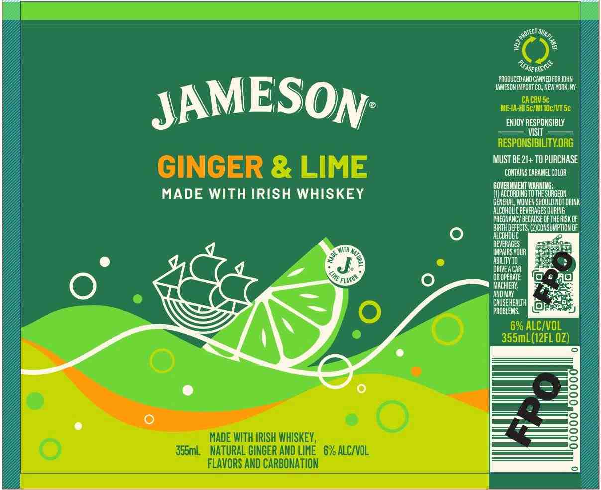 TABC label artwork for Jameson Ginger & Lime Cocktail