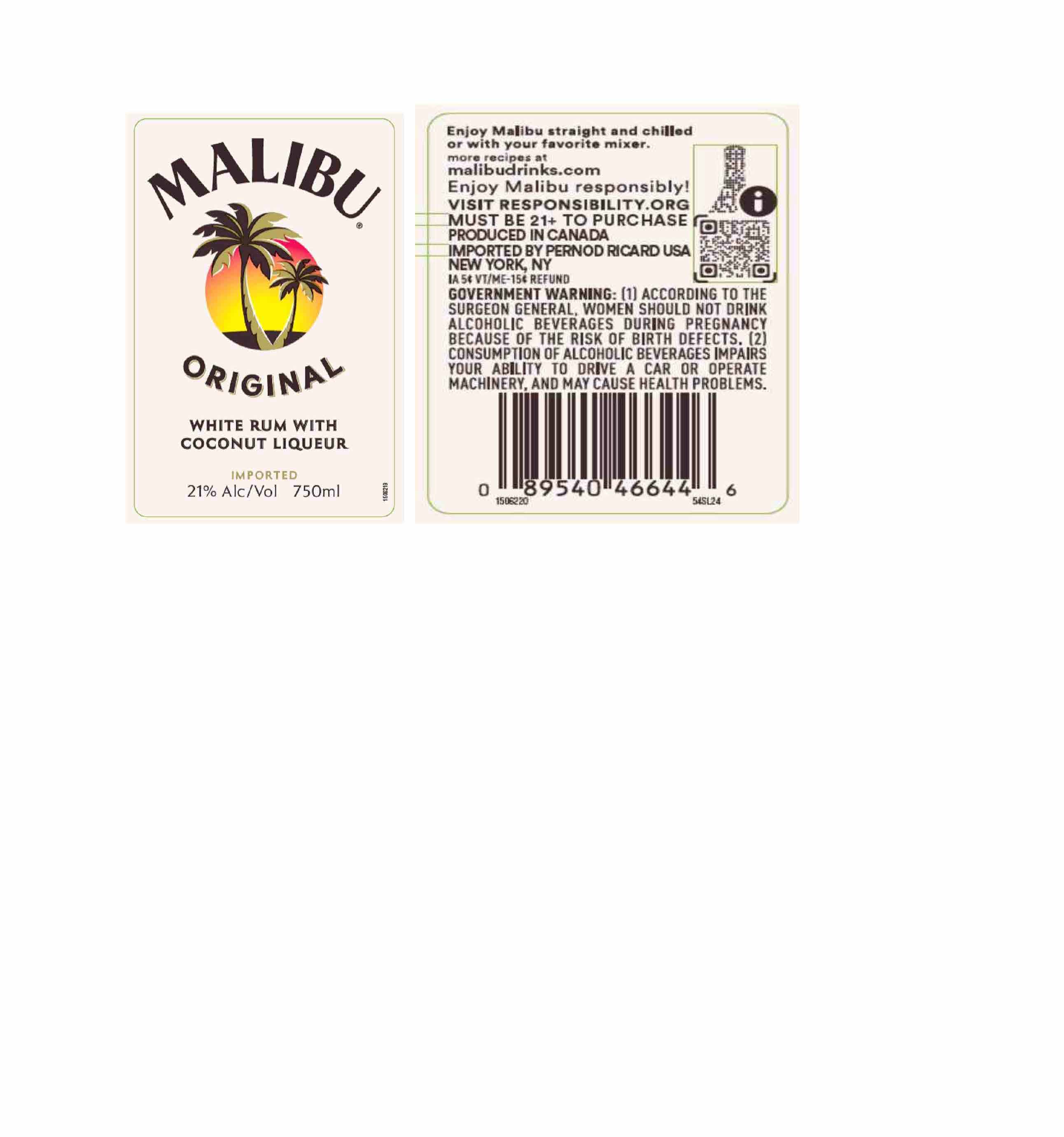 TABC label artwork for Malibu Coconut