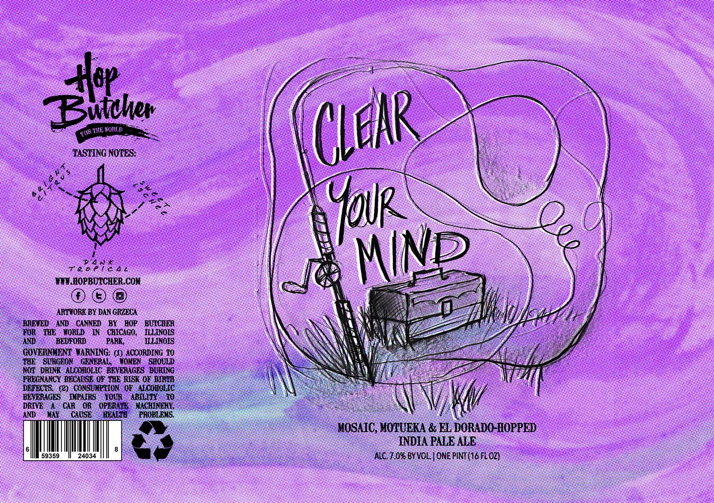TABC label artwork for Clear Your Mind