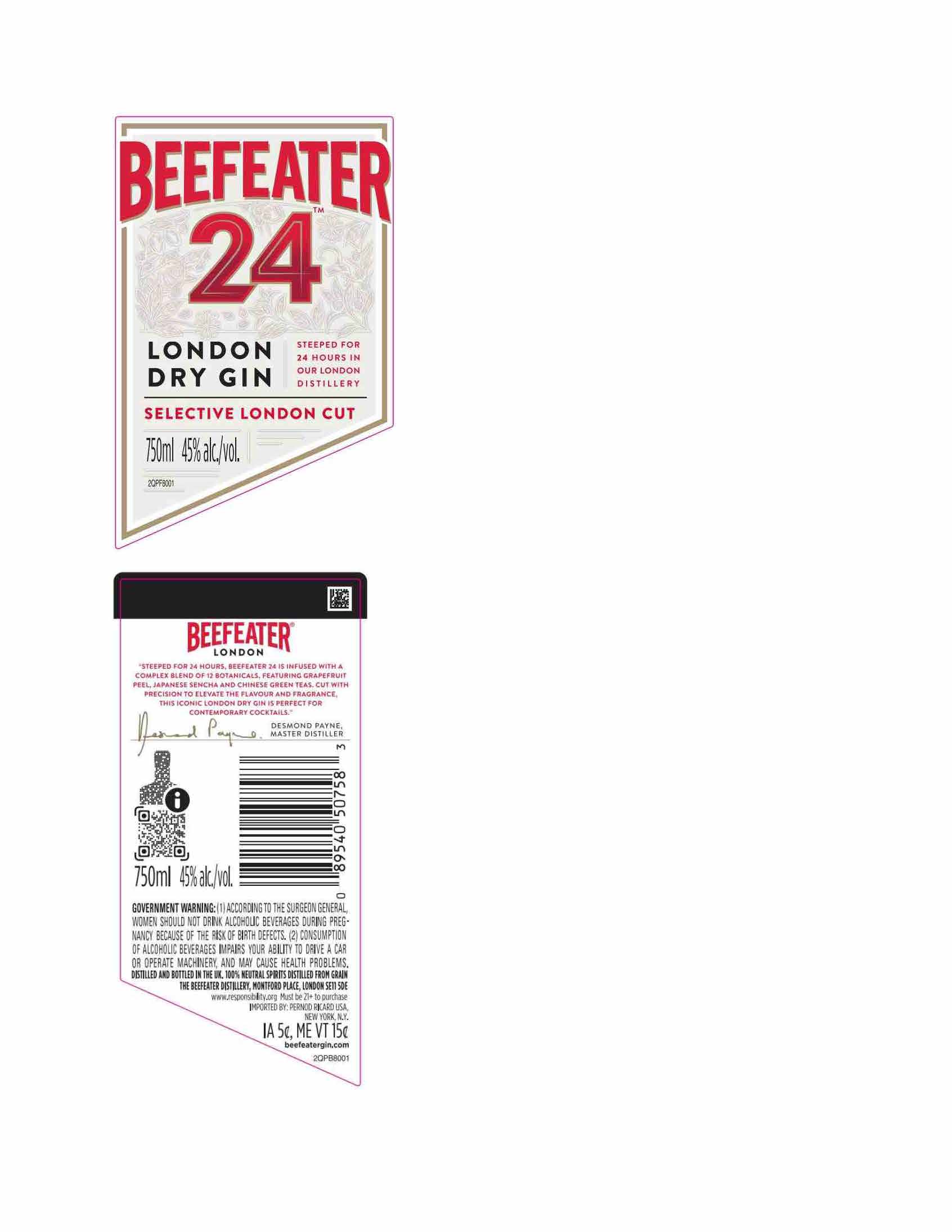 TABC label artwork for Beefeater 24