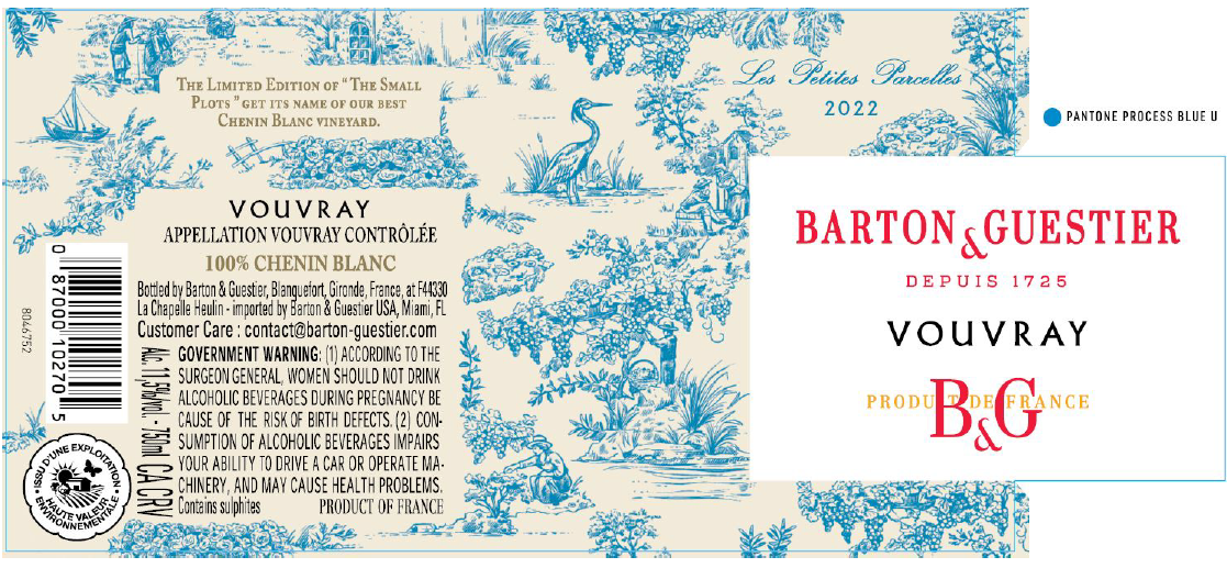 TABC label artwork for BARTON & GUESTIER CHENIN BLANC VOUVRAY
