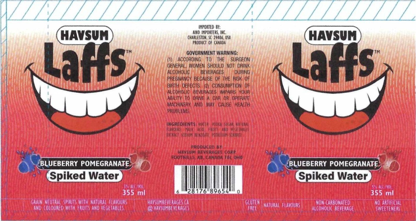 TABC label artwork for Havsum Laffs Blueberry Pomegranate