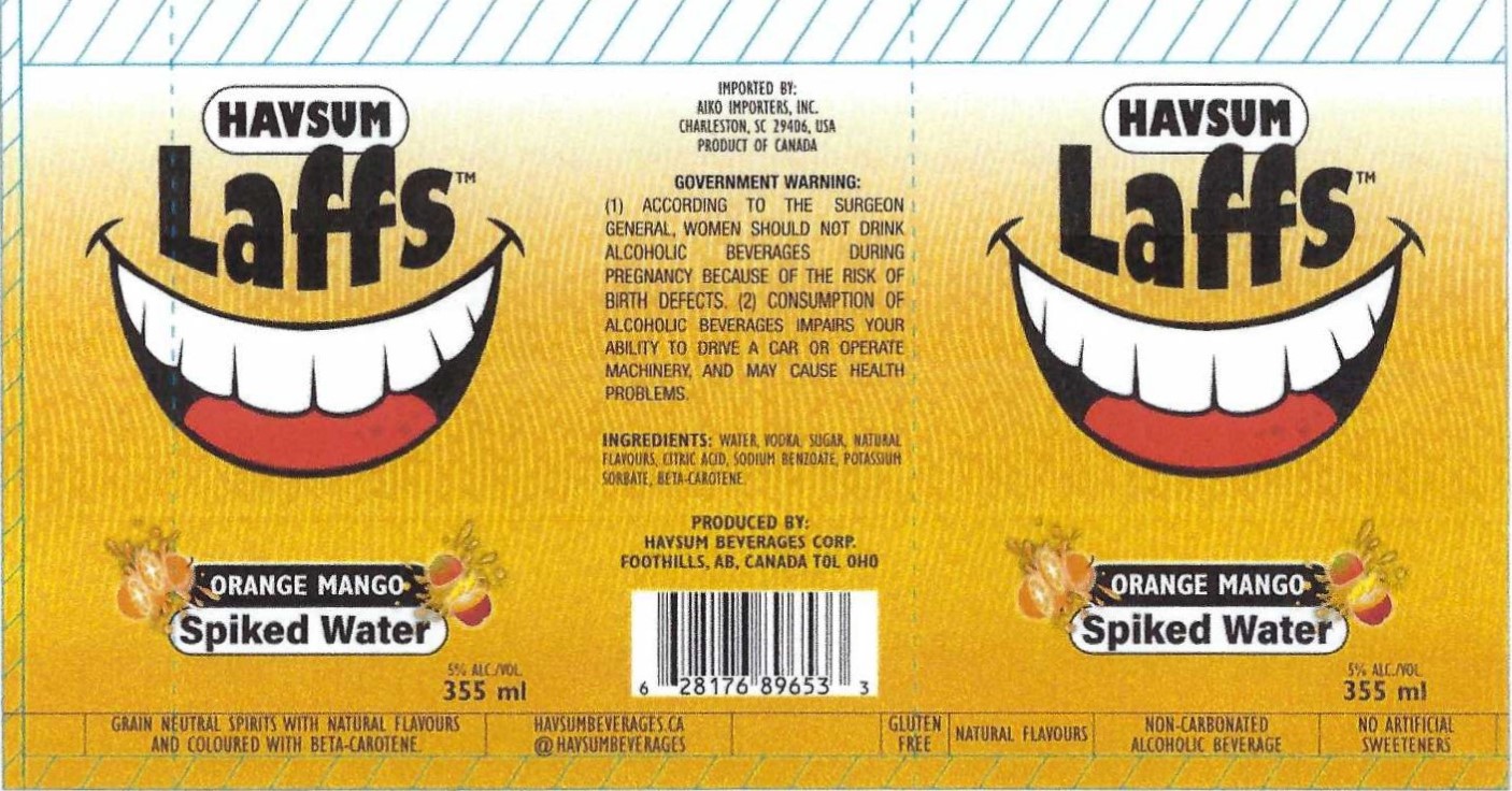TABC label artwork for Havsum Laffs Orange Mango