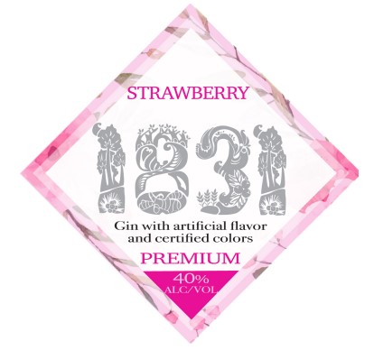 TABC label artwork for 1831 Gin Strawberry