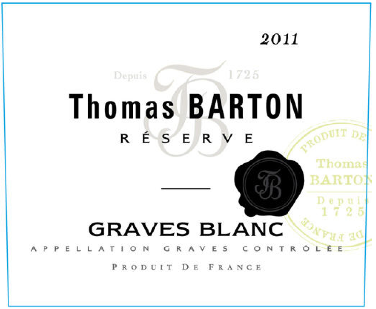 TABC label artwork for THOMAS BARTON SAUVIGNON BLANC, SEMILLON GRAVES