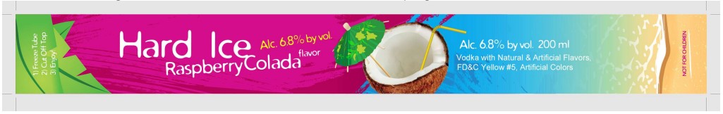TABC label artwork for Hard Ice Raspberry Colada