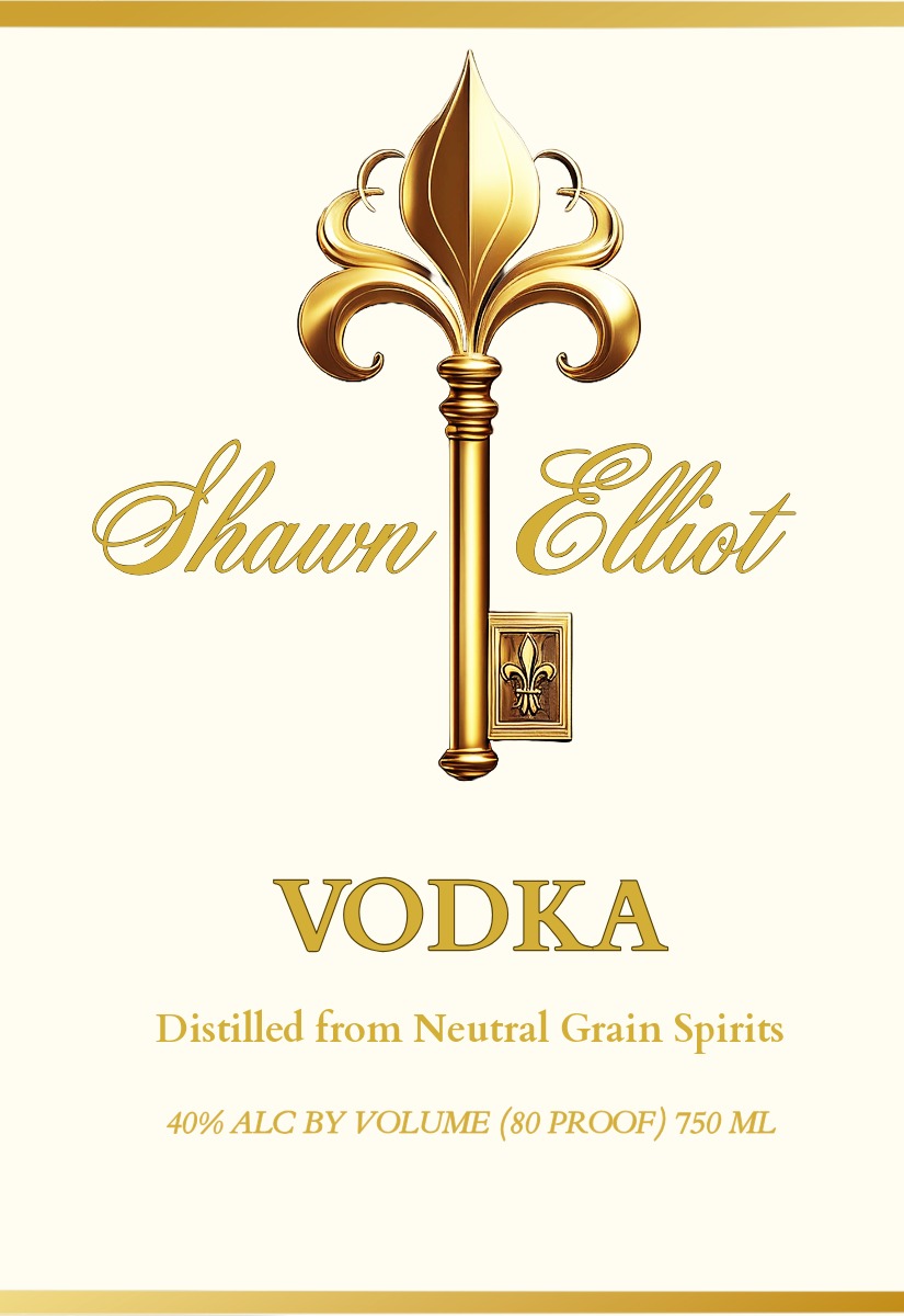 TABC label artwork for Shawn Elliot Vodka