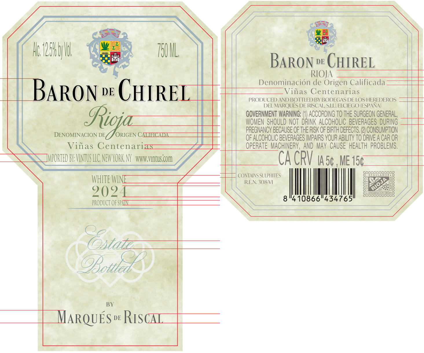 TABC label artwork for MARQUES DE RISCAL BARON DE CHIREL