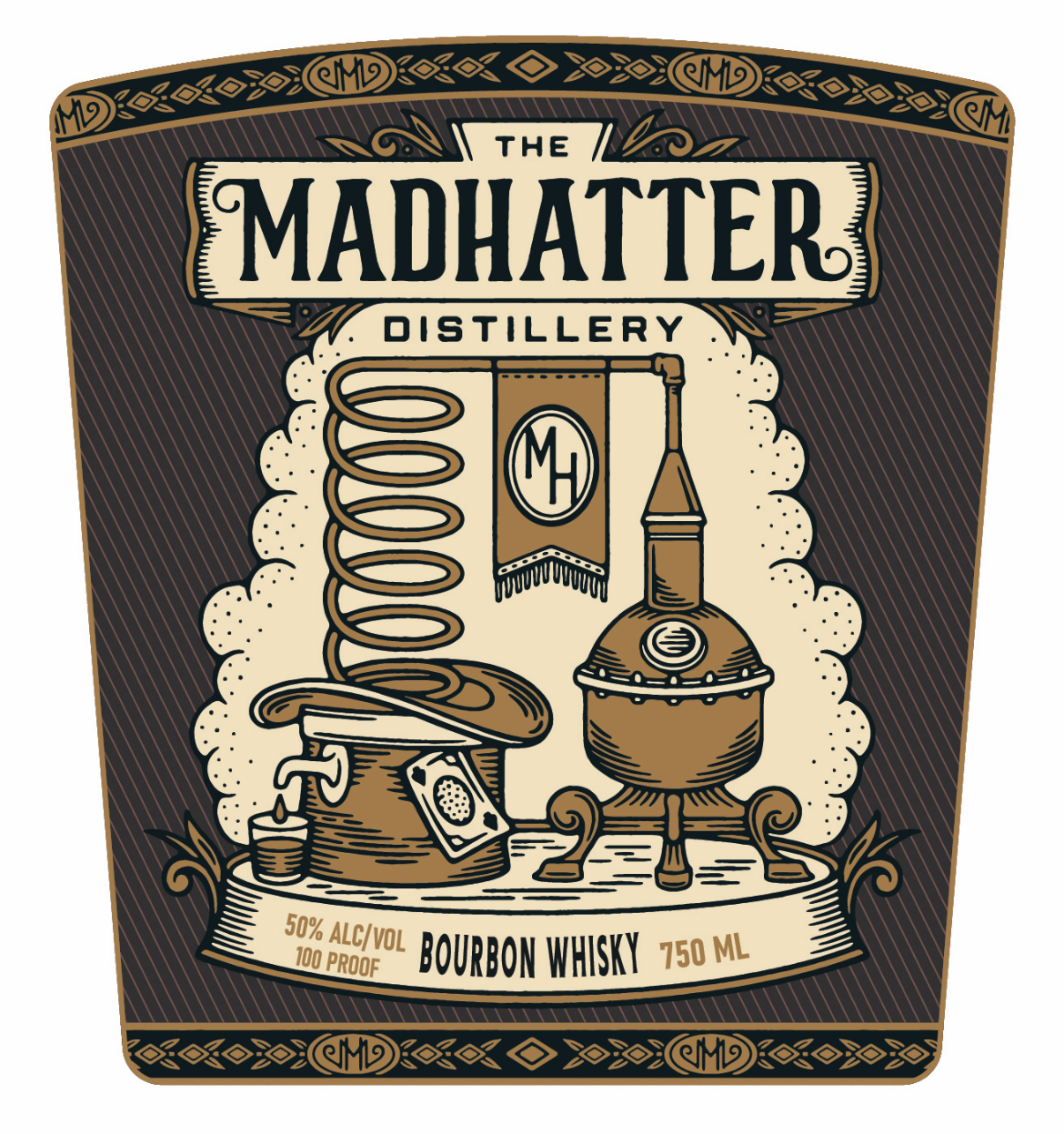 TABC label artwork for The Madhatter Distillery Bourbon