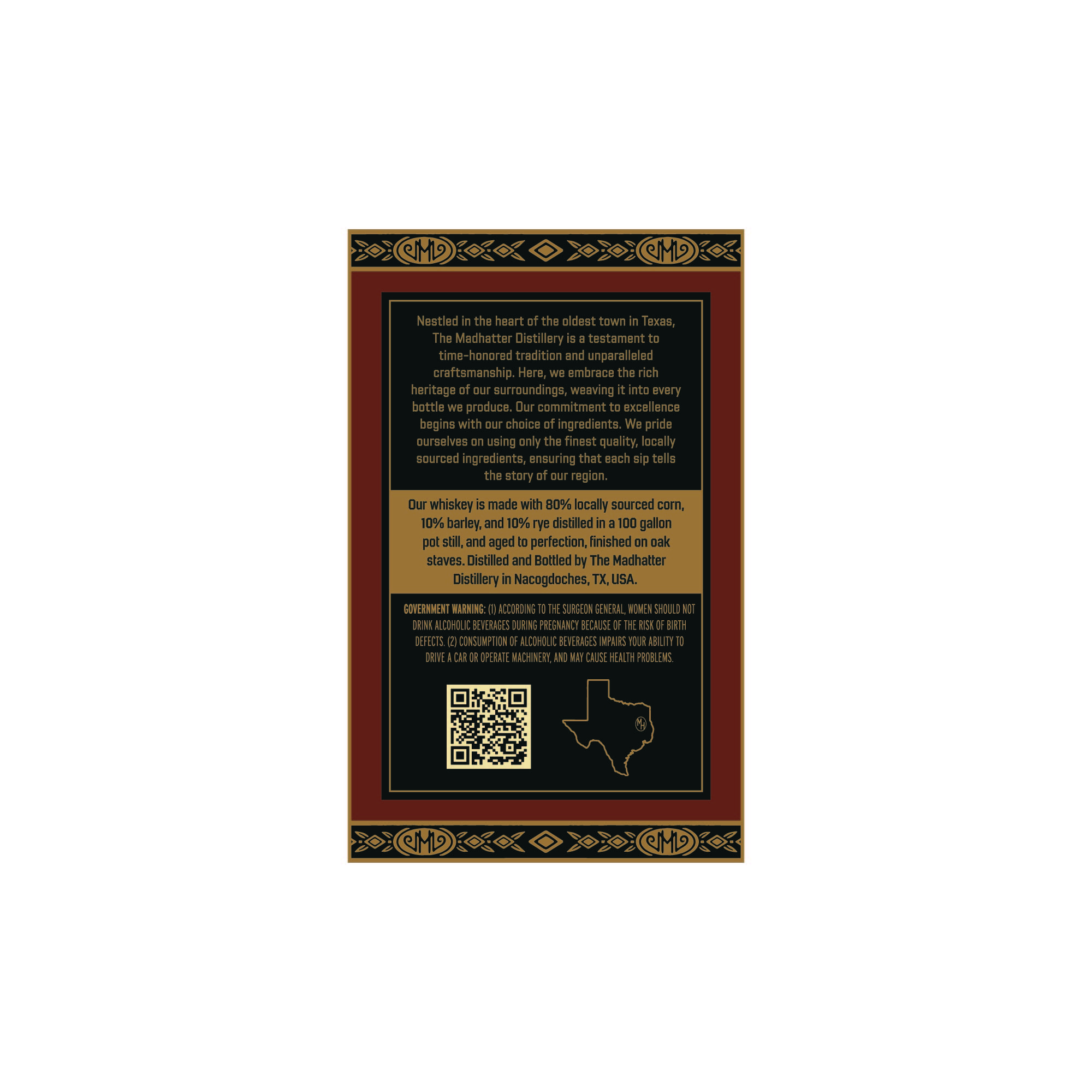TABC label artwork for The Madhatter Distillery Whiskey
