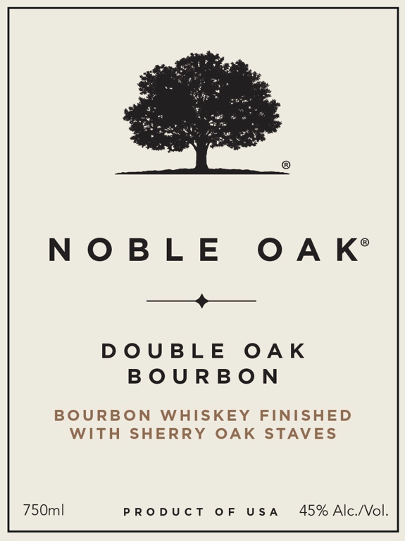 TABC label artwork for Noble Oak Double Barrel Bourbon