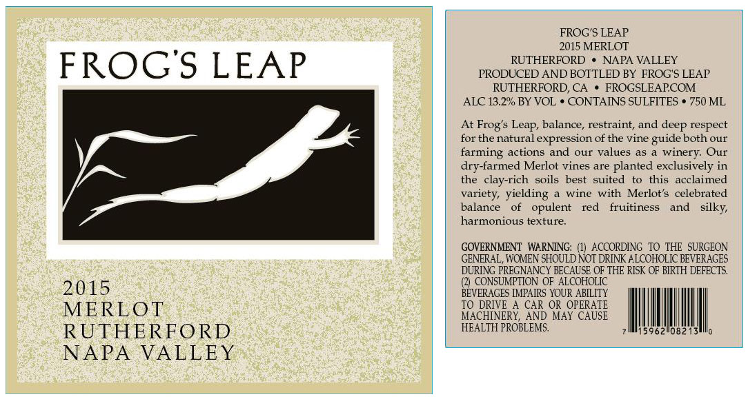 TABC label artwork for Frog's Leap Merlot Rutherford