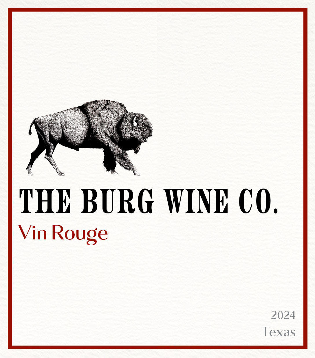 TABC label artwork for The Burg 2024 Vin Rouge