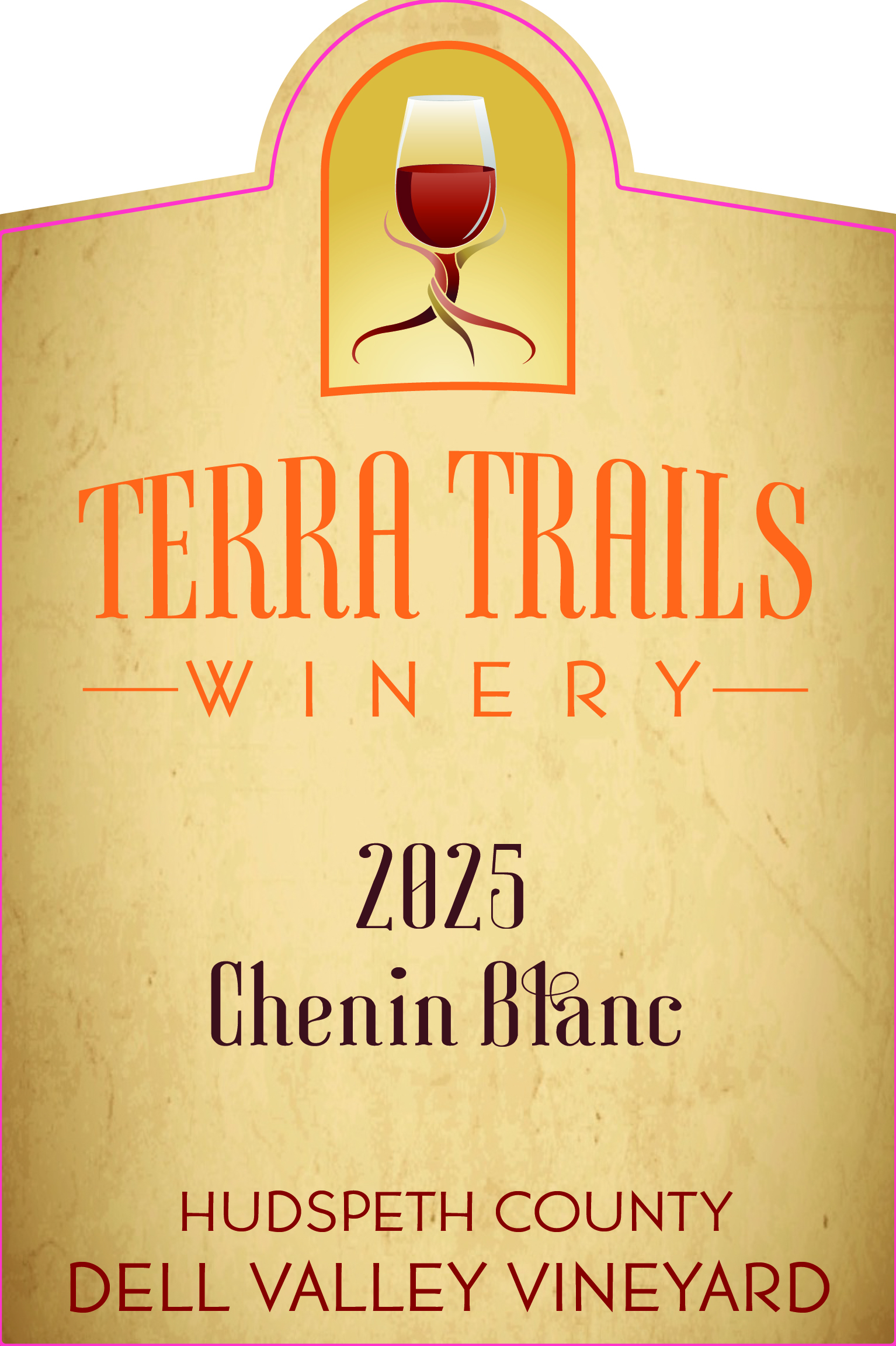 TABC label artwork for Terra Trails 2025 Dell Valley Chenin Blanc