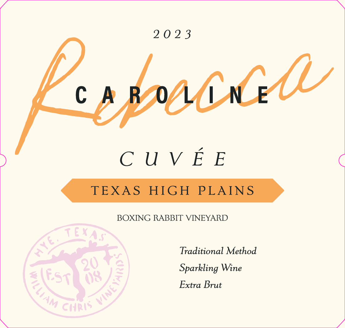 TABC label artwork for Rebecca Caroline Cuvee Boxing Rabbit Sparkling Extra Brut